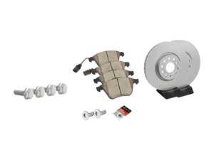 ES#2765839 - 1K0615301MKT7 - Front Brake Service Kit - Featuring ECS V5 rotors and ECS DD23 ceramic pads. - Assembled By ECS - Volkswagen