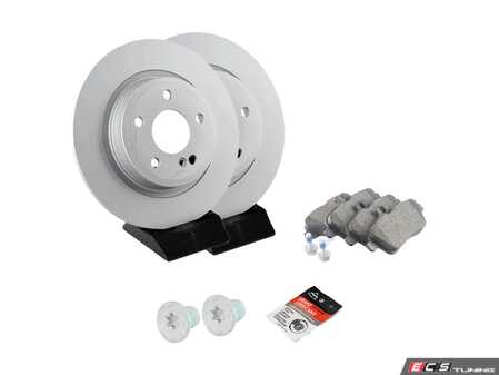 ES#3678591 - 246423011207KT6 - CLA250 Rear Rotor Service Kit - Featuring Zimmermann Coated Rotors and Zimmermann Brake Pads - Assembled By ECS - Mercedes Benz
