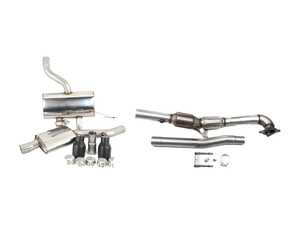 ES#3187702 - SSXVW139TBKT - MK6 Golf R 2.75" Turbo Back Exhaust System - Resonated - Get that Exhaust tone you've been looking for! Features 2.75" cat-back construction with 4" Black Velvet "GT100" style tips, and a 3" downpipe with a high-flow cat - Milltek Sport - Volkswagen
