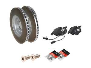 ES#3648498 - 8e0615301ad1KT - Front Brake Service Kit - Featuring genuine OEM rotors and brake pads - Includes stainless set screws and silicone brake lubricant - Genuine Volkswagen Audi - Audi