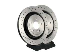 ES#4488131 - 1724230112KT2 - Rear Premium UV Coated Drilled & Slotted Brake Rotors - Pair - Restore factory performance braking - Brembo - Mercedes Benz