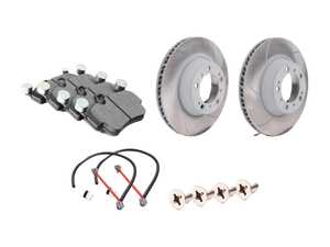 ES#2598356 - 99635240502RPKT - Performance Rear Brake Service Kit - Featuring Sebro slotted rotors and Hawk HPS brake pads - Assembled By ECS - Porsche