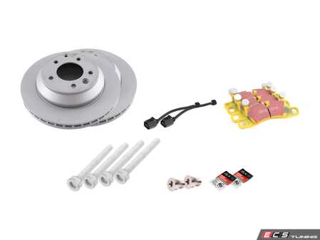 ES#2602548 - 95535240131RPKT2 - Performance Rear Brake Service Kit - Featuring Zimmerman Z-Coated rotors and EBC YellowStuff brake pads  - Assembled By ECS - Porsche