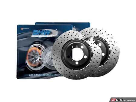 ES#5425237 - vfx43801x2KT - Front Cross-Drilled Brake Rotor - Pair (357x34mm) - Restore the stopping power in your vehicle. - SHW Performance - Audi Volkswagen