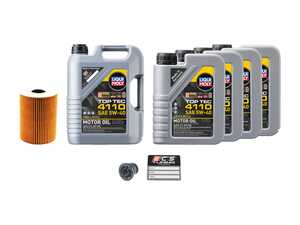 ES#4758205 - 0PB115466KT6 - Porsche 992 3.7L Turbo / Turbo S Liqui Moly Top Tec 4110 Oil Service Kit (5w-40) - Includes Mahle OEM filter and Liqui Moly Top Tec 4110 C40 Spec oil - Assembled By ECS - Porsche