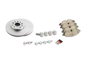 ES#4145011 - 8v0698151dktktKT - Front Brake Service Kit - Featuring Meyle rotors and ECS DD23 ceramic pads. - Assembled By ECS - Volkswagen