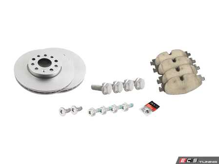 ES#4145011 - 8v0698151dktktKT - Front Brake Service Kit - Featuring Meyle rotors and ECS DD23 ceramic pads. - Assembled By ECS - Volkswagen