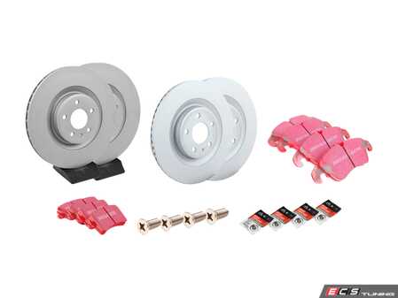 ES#4932403 - 8K0698301MKT19 -  Front & Rear Brake Service Kit - Featuring Zimmermann rotors and EBC RedStuff pads - Assembled By ECS - Audi