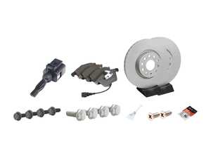 ES#2966429 - 1K0615301M5KT - Front Brake Service Kit - Featuring ECS V5 rotors and ECS EP24 "Enthusiast Performance" pads. - Assembled By ECS - Volkswagen