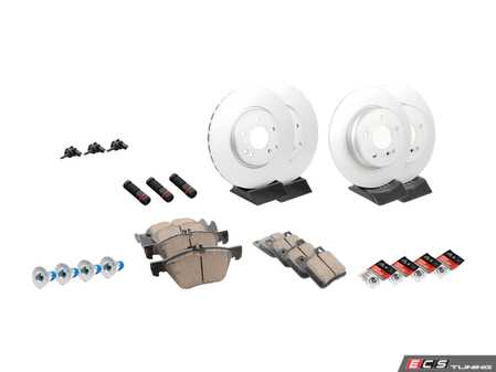 ES#2770017 - 210421251264KT2 - Front & Rear Brake Service Kit - Featuring ATE Rotors And Akebono-Euro Ceramic Pads - Assembled By ECS - Mercedes Benz