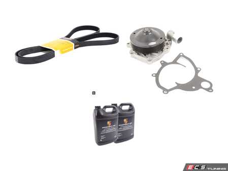 ES#3022393 - 99710601105KT - Water Pump & Belt Kit - Includes water pump, gasket, coolant, and a new belt! - Assembled By ECS - Porsche