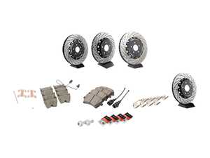 ES#4830258 - 003975ECS02A03KT - Performance Front & Rear Brake Service Kit - Featuring ECS 2-Piece rotors and ECS DD23 "Daily Driver" ceramic pads. - Assembled By ECS - Audi