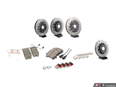 ES#4830258 - 003975ECS02A03KT - Performance Front & Rear Brake Service Kit - Featuring ECS 2-Piece rotors and ECS DD23 "Daily Driver" ceramic pads. - Assembled By ECS - Audi