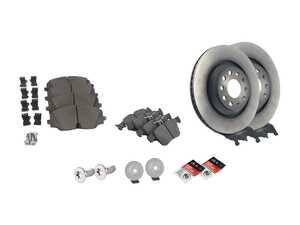 ES#5388052 - 3QF615301JKT4 - Front & Rear Brake Service Kit - VW Atlas - Featuring Genuine Rotors, pads, and wear sensors - Genuine Volkswagen Audi - Volkswagen