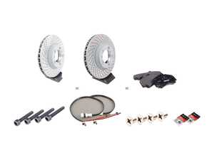 ES#2598626 - 99635140904FOKT2 - Front Brake Service Kit - Featuring Sebro rotors and Textar brake pads - Assembled By ECS - Porsche