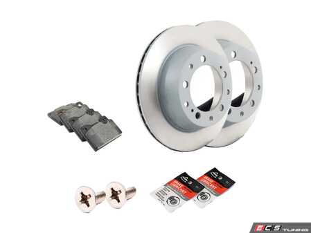 ES#2597626 - 477405083AROEKT1 - Rear Brake Service Kit - Featuring Sebro rotors and Mintex brake pads - Assembled By ECS - Porsche