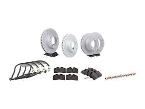 ES#2597901 - 92835104360PERKT - Performance Front & Rear Brake Service Kit - Featuring Zimmerman rotors and Hawk HPS brake pads - Assembled By ECS - Porsche