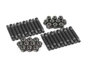 ES#3552560 - LS066060R14 - Competition Wheel Stud Conversion Kit - Steel Ball Seat Nuts - 60mm Front / 60mm Rear - Set of 20 Black Zinc coated studs and steel R14 ball seat lug nuts - Rennline - Porsche