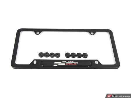 ES#5395724 - 51805B7B7C7 - MINI NEW JCW Logo License Plate Frame - Black - Priced Each - Add the John Cooper Works logo to your plate - Genuine MINI - MINI