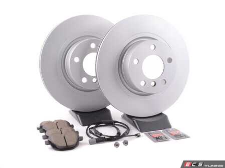 ES#3047779 - 34106787490KT3 - rear brake service kit  - Featuring Zimmermann coated rotors and ECS DD23 Daily Driver ceramic pads - Assembled By ECS - BMW
