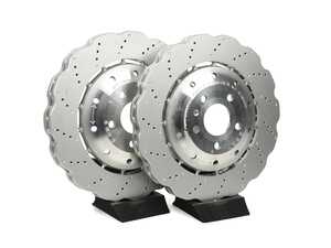 ES#4681260 - AFX48201KT - Front Brake Rotors - Pair (365x34) - Scalloped and drilled front rotors. - SHW Performance - Audi