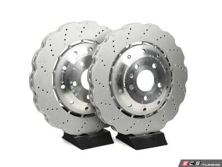 ES#4681260 - AFX48201KT - Front Brake Rotors - Pair (365x34) - Scalloped and drilled front rotors. - SHW Performance - Audi