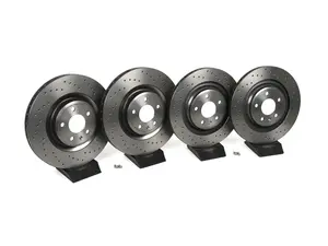 Front & Rear Cross Drilled UV Coated Brake Rotors - Pair (345x30/330x22)