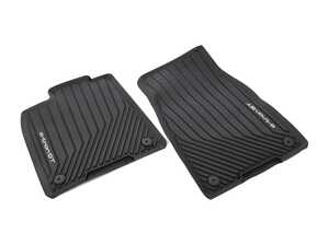 ES#4368071 - 4J3061221041 - Front All-Weather Floor Mats - Black with e-tron GT logo  - Designed to protect vehicle carpet from snow, sand, mud, rain and slush - Genuine Volkswagen Audi - Audi