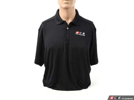 ES#4615870 - ECSCPBXL - Black ECS Tuning Polo - Extra Large - Featuring full color, embroidered ECS Tuning logo on left chest. - ECS - Audi BMW Volkswagen Mercedes Benz MINI Porsche
