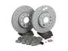 ES#4830673 - MK7145BS12KT - Front Brake Service Kit - Basic (288X25) - Featuring Zimmermann Cross Drilled Brake Rotors and Brembo NAO Ceramic Pads - Assembled By ECS - Volkswagen