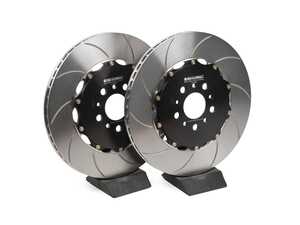 ES#4815415 - A2-282 - Two-Piece Slotted Rear Brake Rotors (370x24mm) - Increase braking performance while decreasing unsprung mass! - Girodisc - BMW