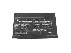 ES#2978807 - 71228656088 - LABEL "EXHAUST EMISSION" - Genuine BMW - BMW