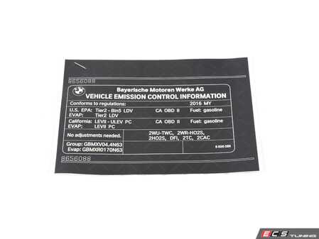 ES#2978807 - 71228656088 - LABEL "EXHAUST EMISSION" - Genuine BMW - BMW