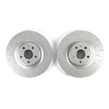 ES#5446385 - 034-301-1025 - 1-Piece Front Brake Rotor Upgrade Kit - Pair (345mm x 30mm) - Geomet Anti-Corrosion Coating, CM-250 Special Alloy Designed Specifically To Reduce Warping from Hard Street Use - 034Motorsport - Audi