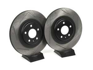 ES#4872023 - EMD-33022-PR - Rear Slotted Brake Rotors - Pair (330x22) - Upgrade your looks and performance with a set of slotted rotors! - Emmanuele Design - Audi