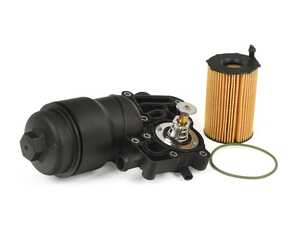 ES#4900203 - 059115389P - Oil Filter Housing & Thermostat H815H - Includes Oil filter, filter cap, gaskets and coolant thermostat - Hengst - Audi Volkswagen Porsche