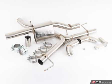 ES#5445712 - 048739la03KT - Atlas / Atlas Cross Sport 2.0T Catback Exhaust System - Resonated - In-house engineered for VW Atlas 2.0T enthusiasts! Featuring T304 SS Tig-welded 2.75" tubing, single straight-through 2.75" perforated core muffler and turndown tips - ECS - Volkswagen