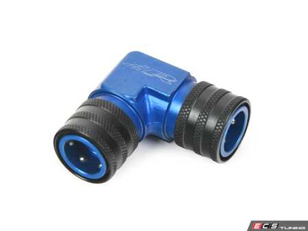ES#4690308 - 201-0230 - 90 Degree Double Female 9.89 QC - 90 degree double quick connect with 9.89mm female quick connects on each end.  As found in our MK7 Stage 3 line set. - Precision Raceworks - Audi BMW Volkswagen Mercedes Benz MINI Porsche