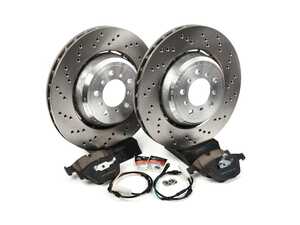 ES#5397020 - e9xm3fbKT - Front Brake Service Kit - Featuring SHW Cross-Drilled Front Rotors and ECS DD23 Daily Driver Brake Pads - Assembled By ECS - BMW