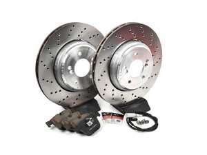 ES#5397038 - E9XM3RBKT - Rear Brake Service Kit - Featuring SHW Cross-Drilled Rear Rotors and ECS DD23 Daily Driver Brake Pads - Assembled By ECS - BMW