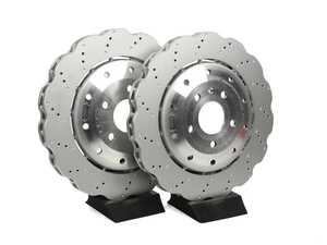 ES#5425586 - 4s0615601bshwKT - Rear Drill-Dimp Lightweight Wavy Brake Rotor - Pair (365x34mm) - Restore the stopping power in your vehicle. OEM Supplier! - SHW Performance - Audi