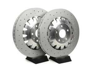 ES#5425309 - 8v0615301r7KT - Front Drilled-Dimpled Lightweight Brake Rotor - Pair - Restore the stopping power in your vehicle. - SHW Performance - Audi