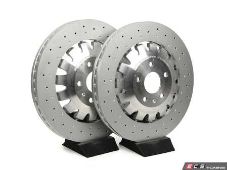ES#5425309 - 8v0615301r7KT - Front Drilled-Dimpled Lightweight Brake Rotor - Pair - Restore the stopping power in your vehicle. - SHW Performance - Audi