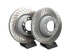 ES#5425066 - 99735240502KT4 - Rear Brake Rotors - Pair 13.78" (350mm) - Directional rear axle fitment - Both left and right - SHW Performance - Porsche