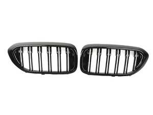 ES#4899455 - BM-0250-DS-GB - Dual-Slats Gloss Black Front Grille Set - G30 5-Series - Upgrade your BMW G30 5-Series with the AutoTecknic Gloss Black Front Grille Set and experience the perfect combination of style, performance, and durability. - AUTOTECKNIC - BMW