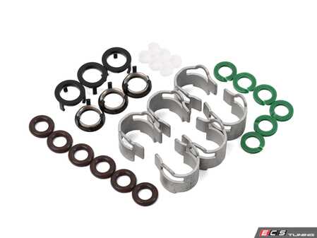 ES#5434422 - 06J998907BKT5 - Fuel Injector Installation Kit - Includes the necessary o-rings and clips to replace the fuel injectors - Assembled By ECS - Audi