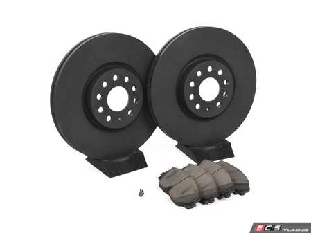 ES#4839872 - 33530FBS3KT - Front Brake Service Kit - Featuring ECS DD23 Daily Driver ceramic pads and Genuine rotors - Assembled By ECS - Volkswagen