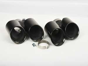 ES#5446758 - 991.08.00.325Bsd - Porsche 991.1 Sport Quad Exhaust Tips Pair - Black*Scratch And Dent* - Converts dual exhaust pipes to sport quad black tips! - Scratch & Dent - Porsche