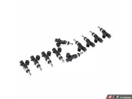 ES#5339552 - 17MX-00-0600-10 - Fuel Injectors Set - 600cc - Set of 10 - These injectors utilize a modern Bosch EV14 core, known for its exceptional reliability and fast response times. - DeatschWerks - BMW