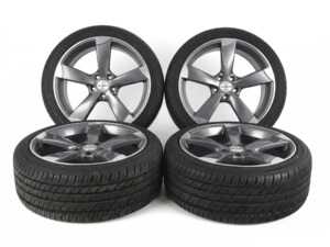 ES#5456337 - 628-7-24535-B9 - 19" Alzor Style 628 Wheel and Tire Package - 245/35R19 - Audi B9 A4/S4/A5/S5 - 19x8.5 ET45 5x112 66.6CB - Gloss Gunmetal/Machined Face - With your choice of tires mounted and balanced for an easy install! - Alzor - Audi